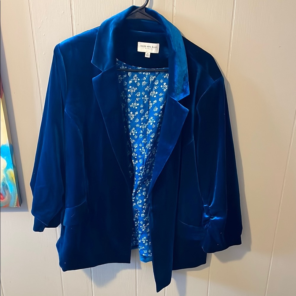 Skies Are Blue - Blue Velvet Jacket